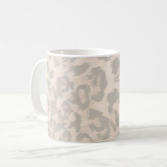 Mug Imprimé léopard beige. (Devant gauche)