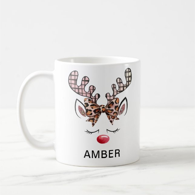 Mug Imprimé léopard noeud papillon carreaux bois de ce (Gauche)