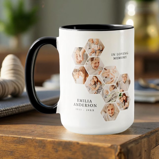 Mug In Loving Memory Memorial Modern 10 Photos (Créateur téléchargé)