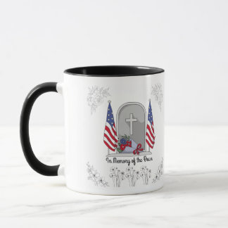 Mug In memory of the brave  black & white