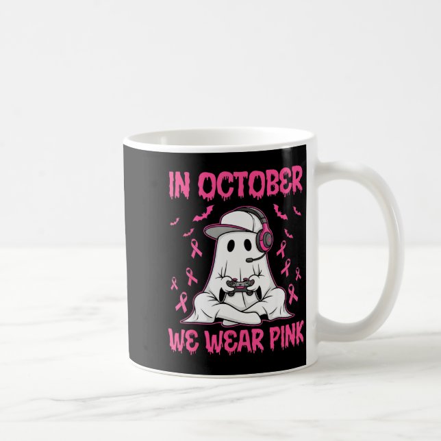 Mug In October We Wear Nk Breast Cancer Gaming Ghost Y (Droite)