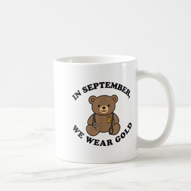 Mug In September We Wear Gold Pediatric Nurse Childhoo (Droite)