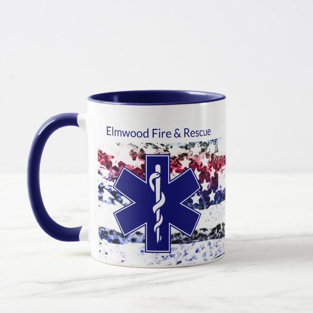 Mug Incendie et Secourt de ville personnalisée (Gauche)