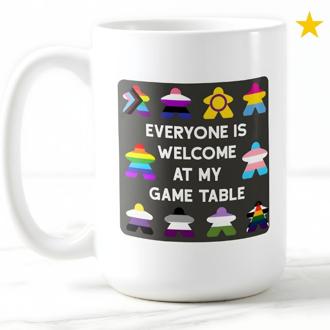 Mug Inclusive Board Game LGBTQ Pride Flag Meeples  (Créateur téléchargé)
