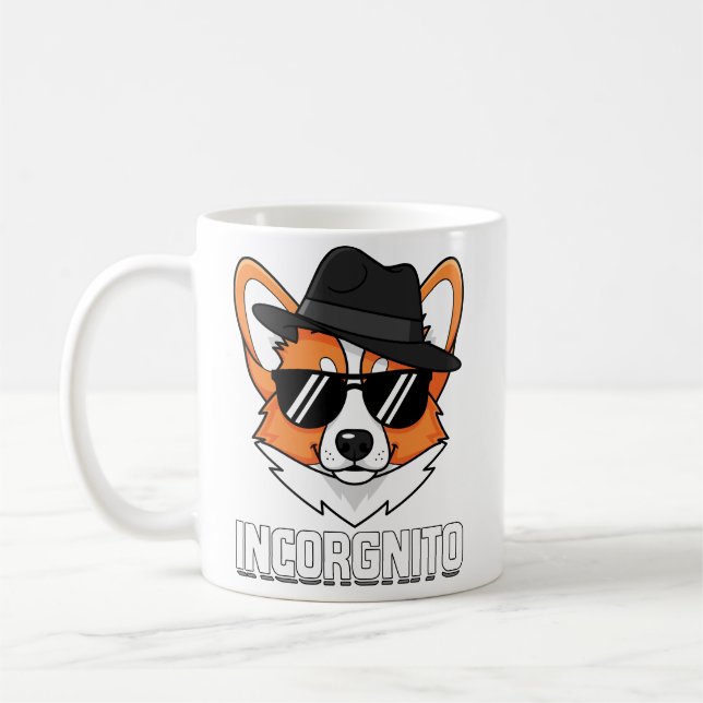 Mug Incorgnito Corgi Stealthy à Shades (Gauche)