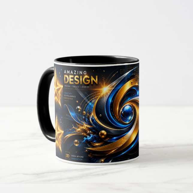 Mug Incroyable combinaison d'art abstrait en tourbillo (Devant gauche)