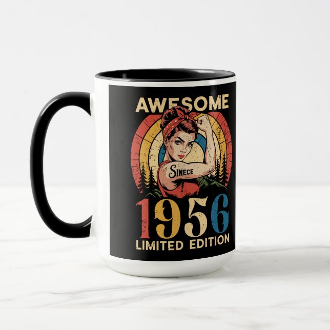 Mug Incroyable depuis 1956 Rétro 70 ans Anniversaire F (Gauche)