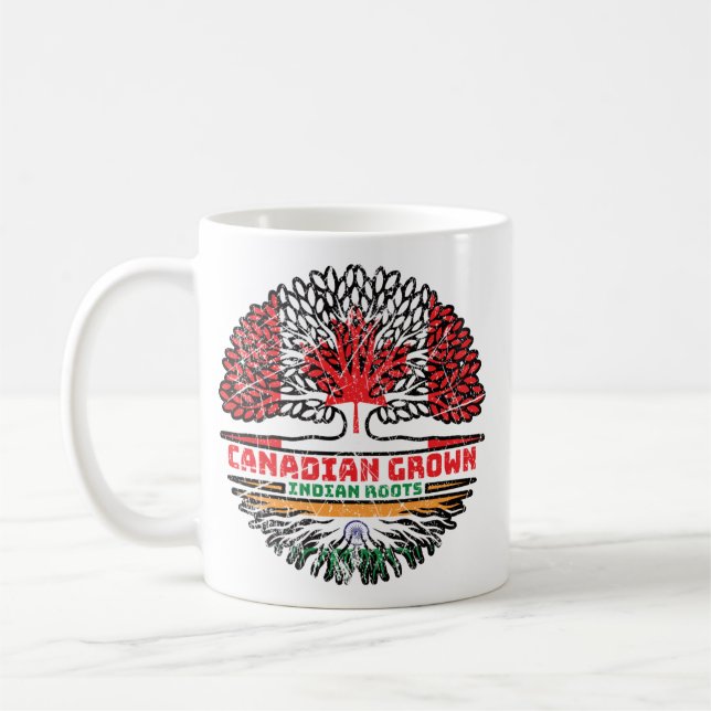 Mug Inde Canada Canada Drapeau des racines de l'arbre (Gauche)
