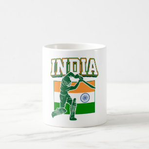 Mug Inde Cricket avec Drapeau Indien cadeau