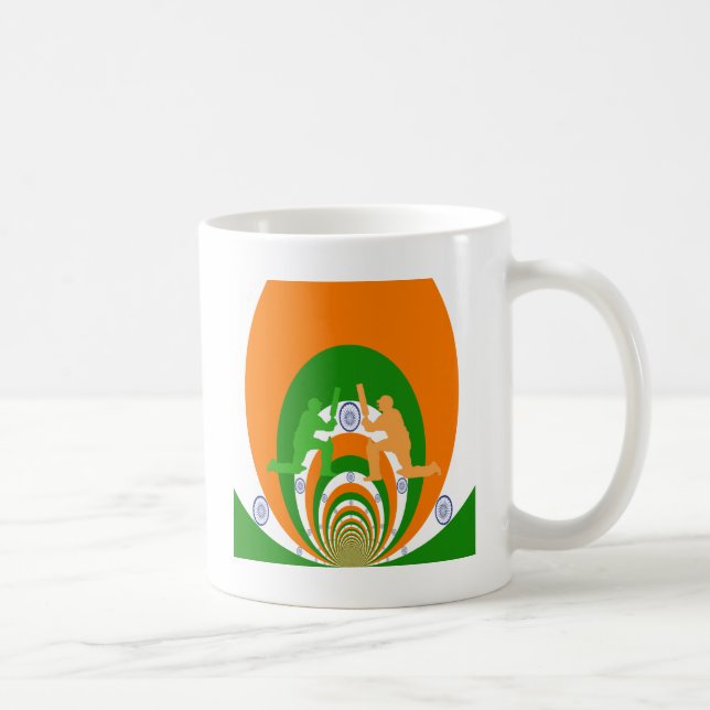 Mug Inde Cricket Spirit Design abstrait (Droite)
