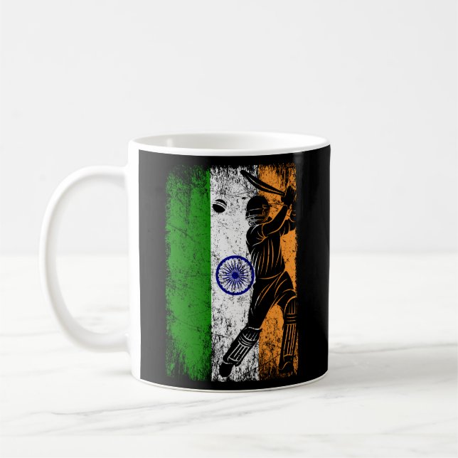 Mug Inde Drapeau Indien Cricket Jersey Joueur de drape (Gauche)