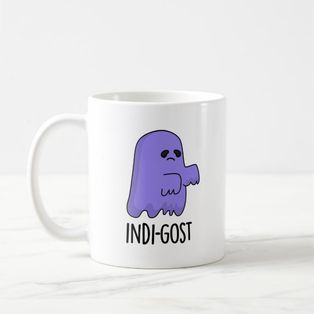 Mug Indi-gost Funny Halloween Indigo Ghost Pun (Gauche)