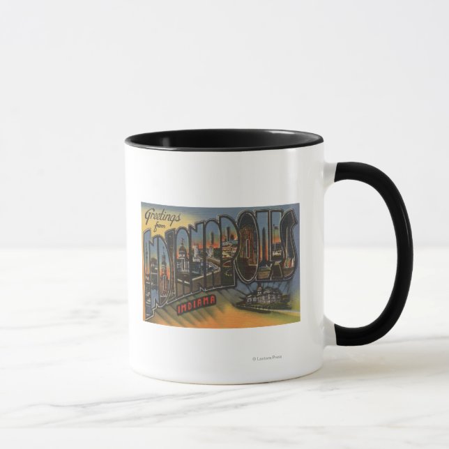 Mug Indianapolis, Indiana - Scènes de grandes lettres (Droite)