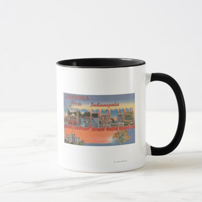 Mug Indianapolis, Indiana - Scènes de grandes lettres  (Droite)