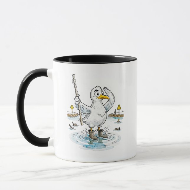 Mug Indicateur de crue de l'oiseau de bande dessinée (Gauche)