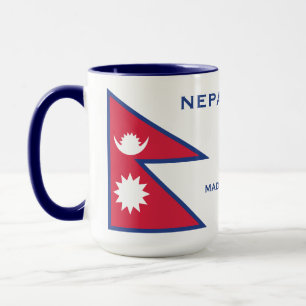 Mug Indicateur Népal Nom personnalisé et texte
