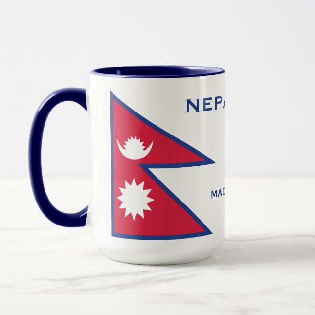 Mug Indicateur Népal Nom personnalisé et texte (Gauche)