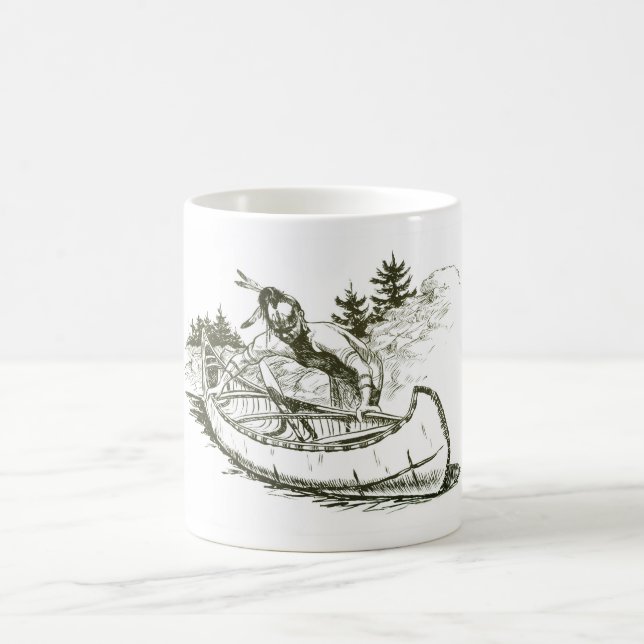 Mug Indien rouge avec canot (Centre)