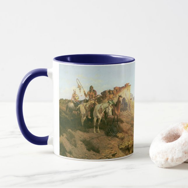 Mug Indiens vintage, Maraudeurs de la Prairie, Seltzer (Avec donut)