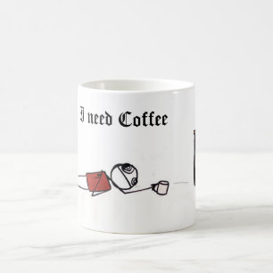 Mug ineedcoffee, j'ai besoin de café