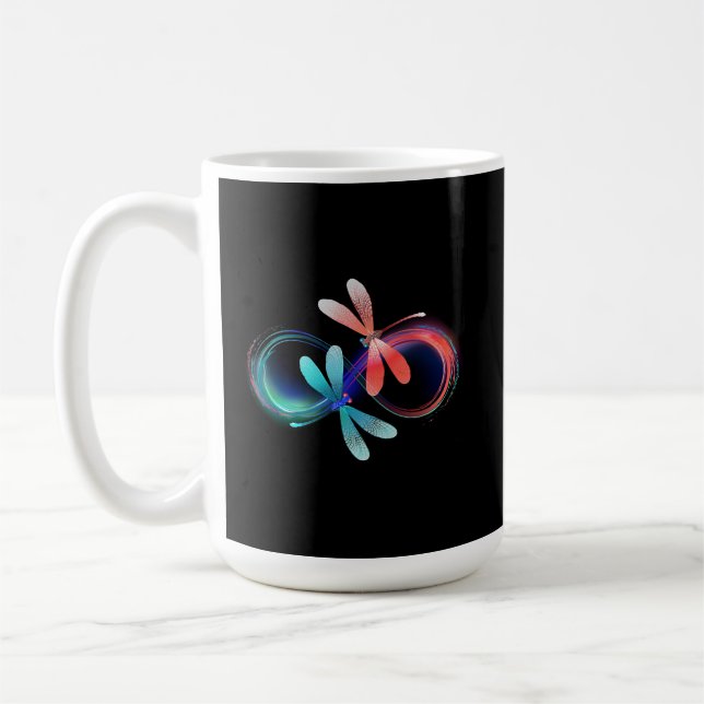 Mug Infini avec des libellules lumineuses (Gauche)