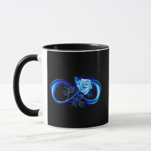 Mug Infini lumineux avec rose bleue