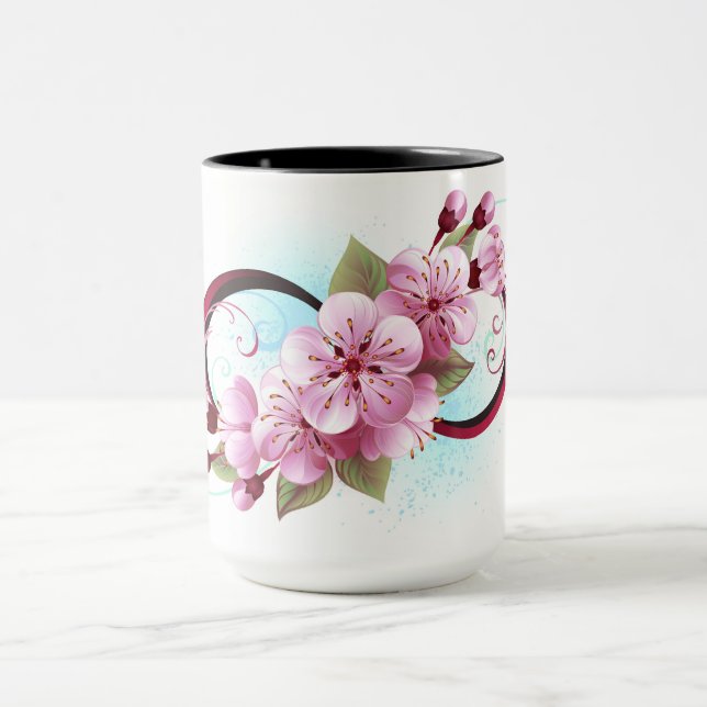 Mug Infinité avec les fleurs Sakura (Centre)