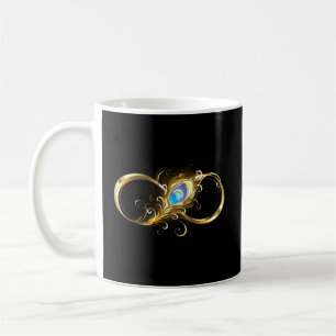 Mug Infinité avec plume de paon doré