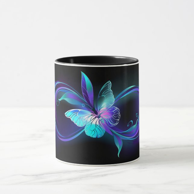 Mug Infinité brillante avec papillon magique (Centre)