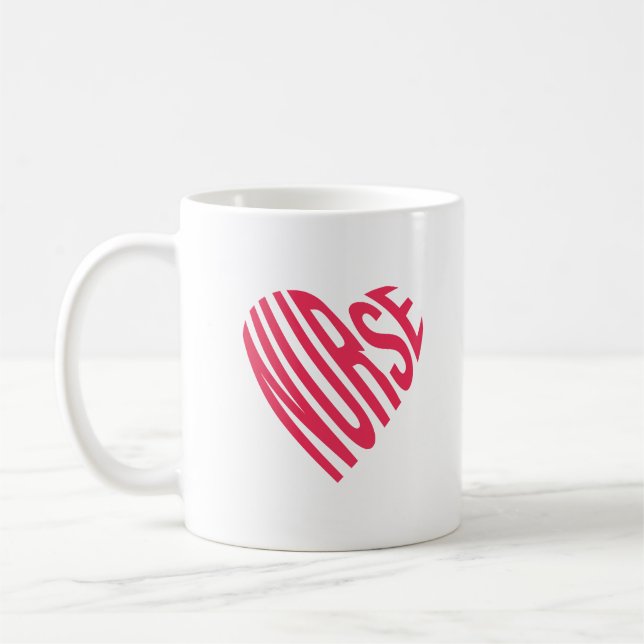Mug Infirmier le texte en forme de coeur (Gauche)