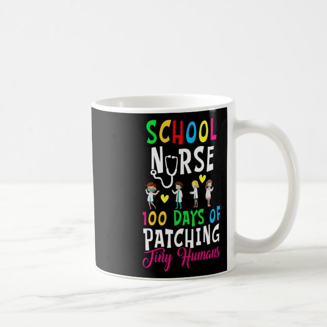 Mug Infirmière 100 Jours De Patching Minuscules Humain (Droite)