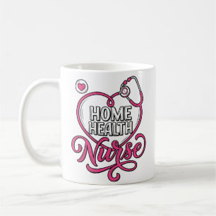 Mug Infirmière à domicile Stéthoscope rose Création de