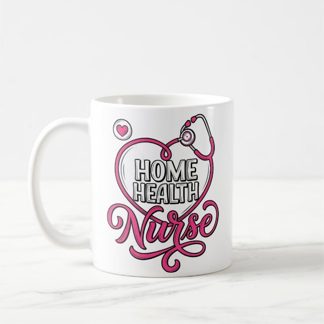 Mug Infirmière à domicile Stéthoscope rose Création de (Gauche)