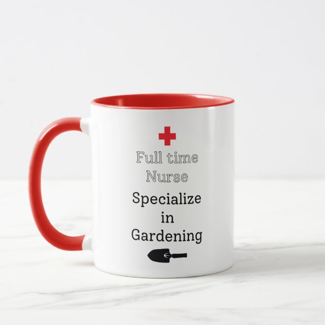 Mug Infirmière à temps plein spécialisée en jardinage (Gauche)
