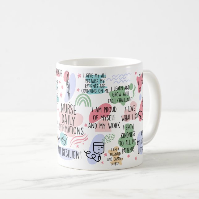 Mug Infirmière Affirmation Quotidienne Inspiration (Devant droit)