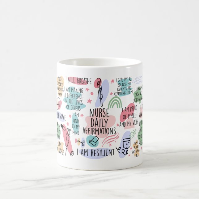 Mug Infirmière Affirmations quotidiennes Café motivati (Centre)