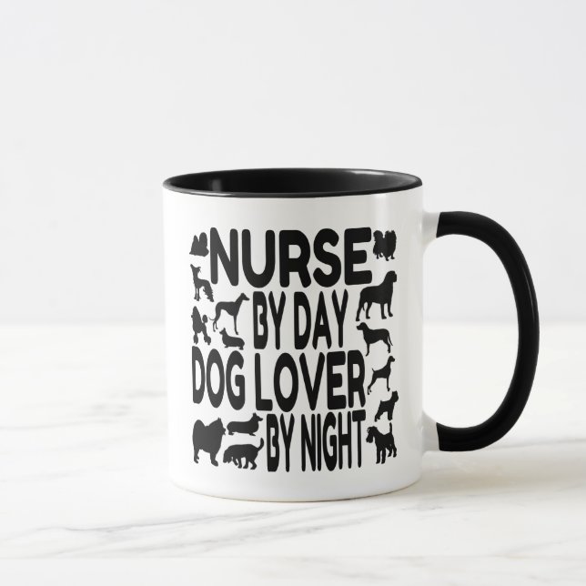 Mug Infirmière Amoureux des chiens (Droite)