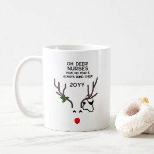 Mug Infirmière amusante Reindeer de Noël