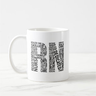 Mug Infirmière autorisée Word Art RN
