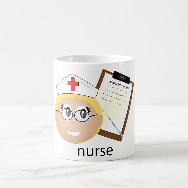 Mug Infirmière avec Clipboard Médical et Thermomètre (Créateur téléchargé)