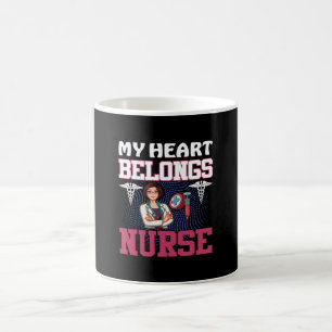 Mug Infirmière Cadeau Mon coeur Appartient Infirmière
