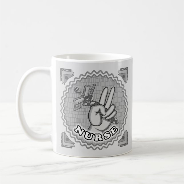 Mug Infirmière caducée de la paix  (Gauche)