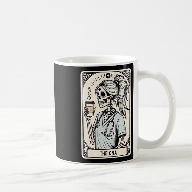 Mug Infirmière certifiée Istant Tarot Card Skeleton Cn (Droite)