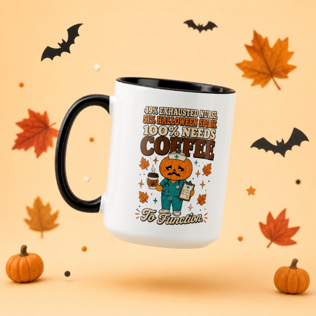 Mug Infirmière Citrouille Esprit Halloween Café Pour F (Créateur téléchargé)