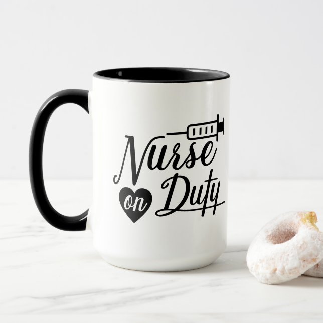 Mug Infirmière cool devoir ajouter un monogramme (Avec donut)