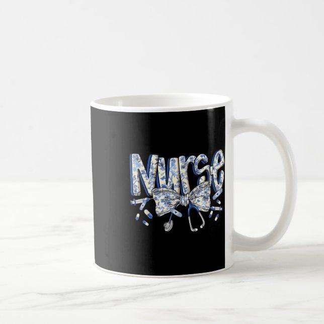 Mug Infirmière Coquette Bow Blue Stethoscope Infirmièr (Droite)