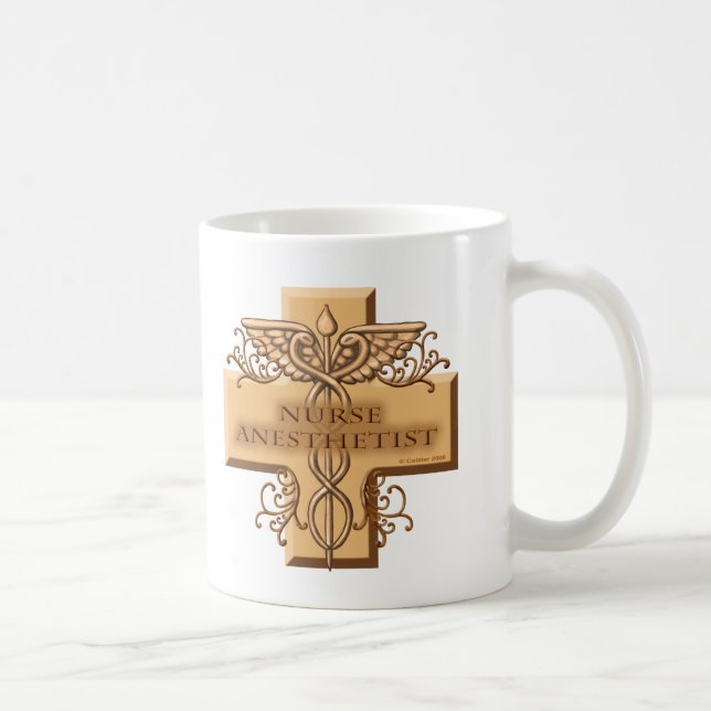 Mug Infirmière Cross Caduceus Anesthetist (Droite)
