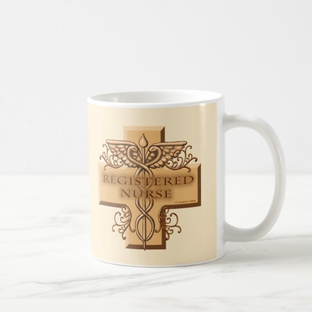 Mug Infirmière Cross Caduceus RN (Droite)