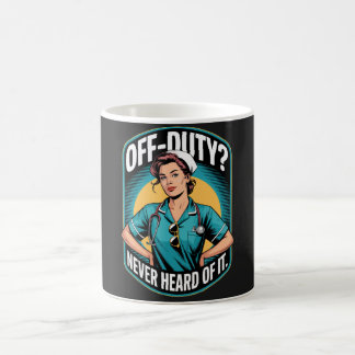 Mug Infirmière de bande dessinée vintage : Jamais ente