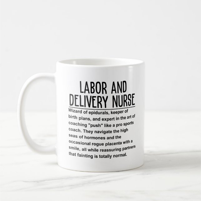 Mug Infirmière de la main-d'oeuvre et de l'accouchemen (Gauche)